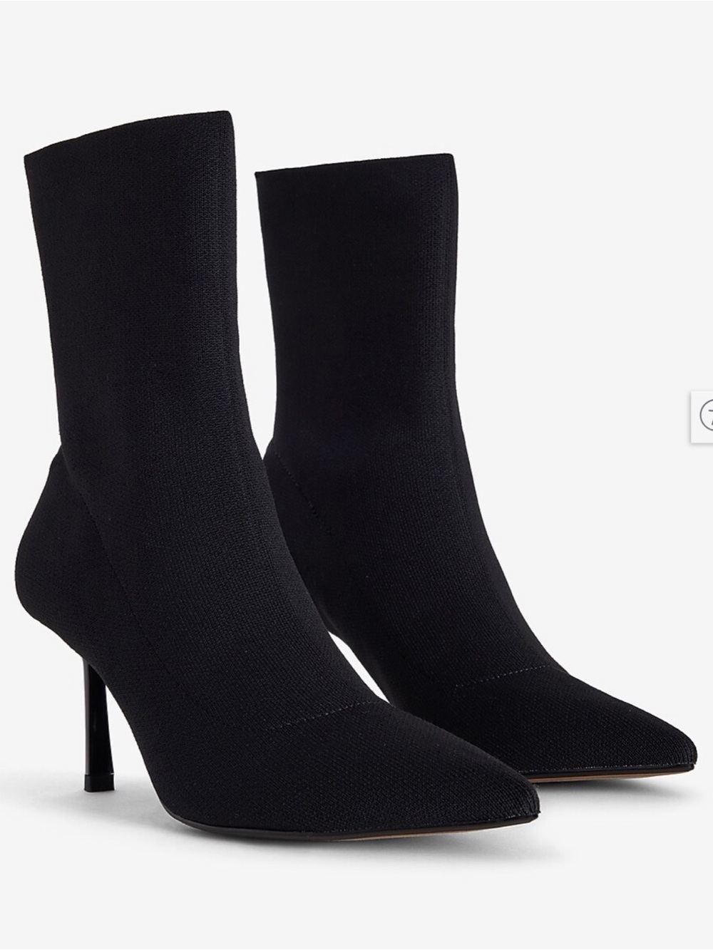Express Black Pointed Toe Sock Booties